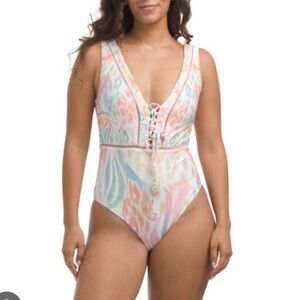 ‼️DELETING FRIDAY‼️Cosita Linda lace up halter one piece swimsuit - NEW W TAGS